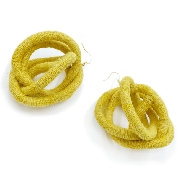 FROM FEAR COMES BEAUTY Earrings, Handmade Cotton Earrings with Natural Dyes – Wrapped Thread Lightweight Artisan Jewelry