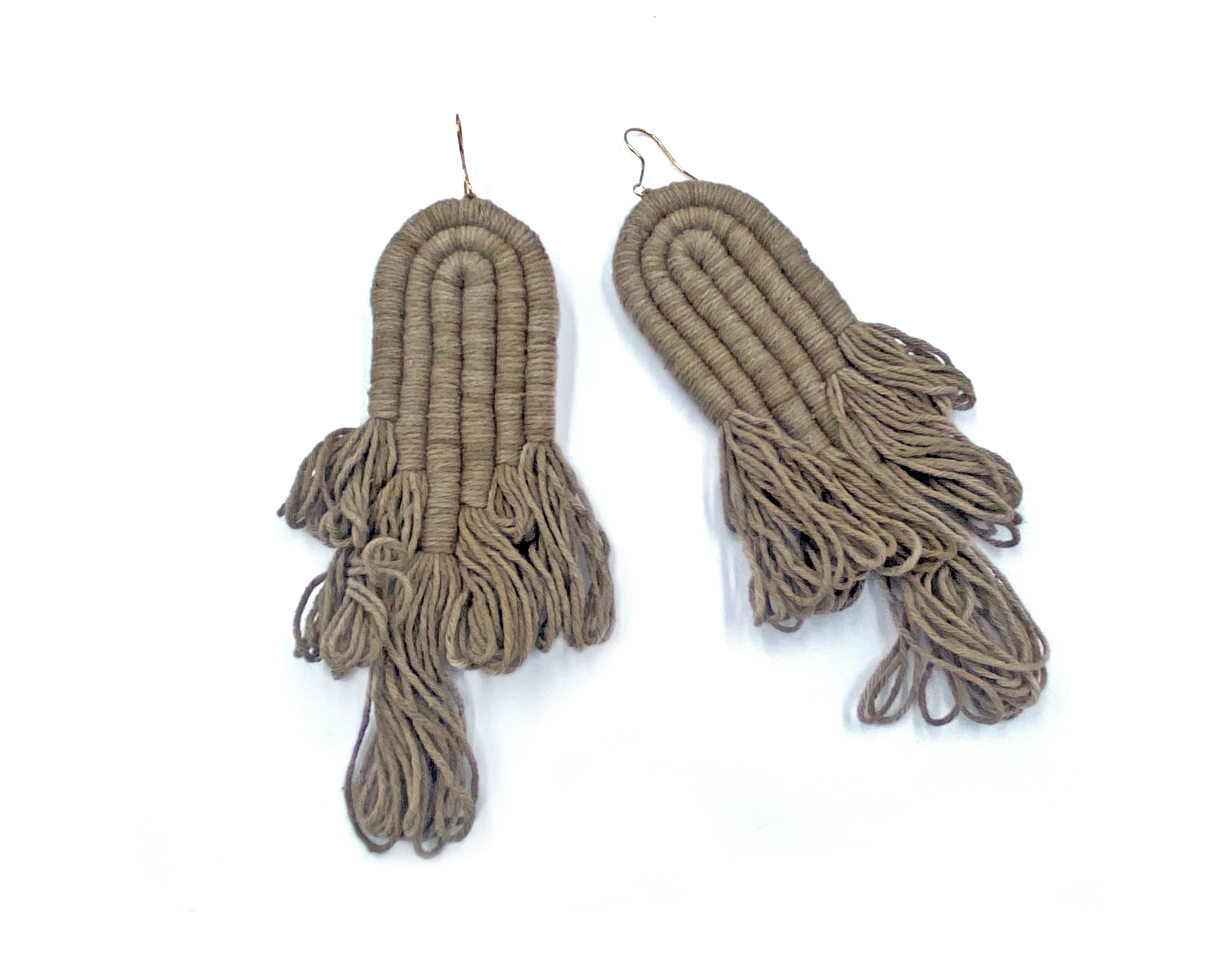ENCANTO FRINGE Earrings, Handmade Plant-Dyed Cotton Statement Jewelry, Boho Fringe Earrings