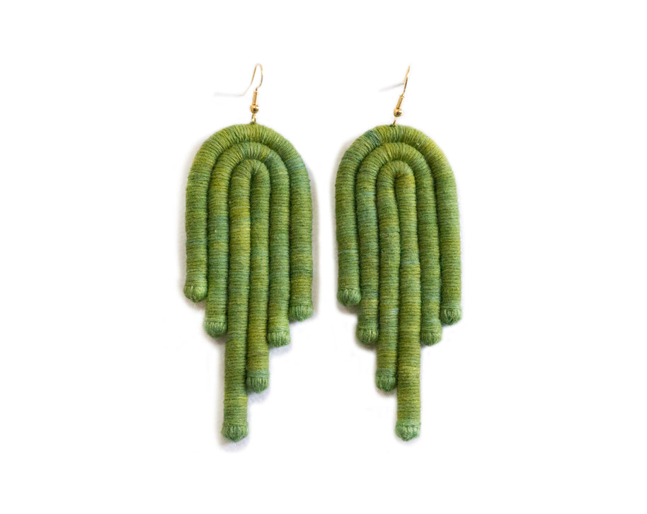 Encanto Earrings, Handmade Cotton Thread Earrings, Boho Earrings, Sustainable Handmade Earrings