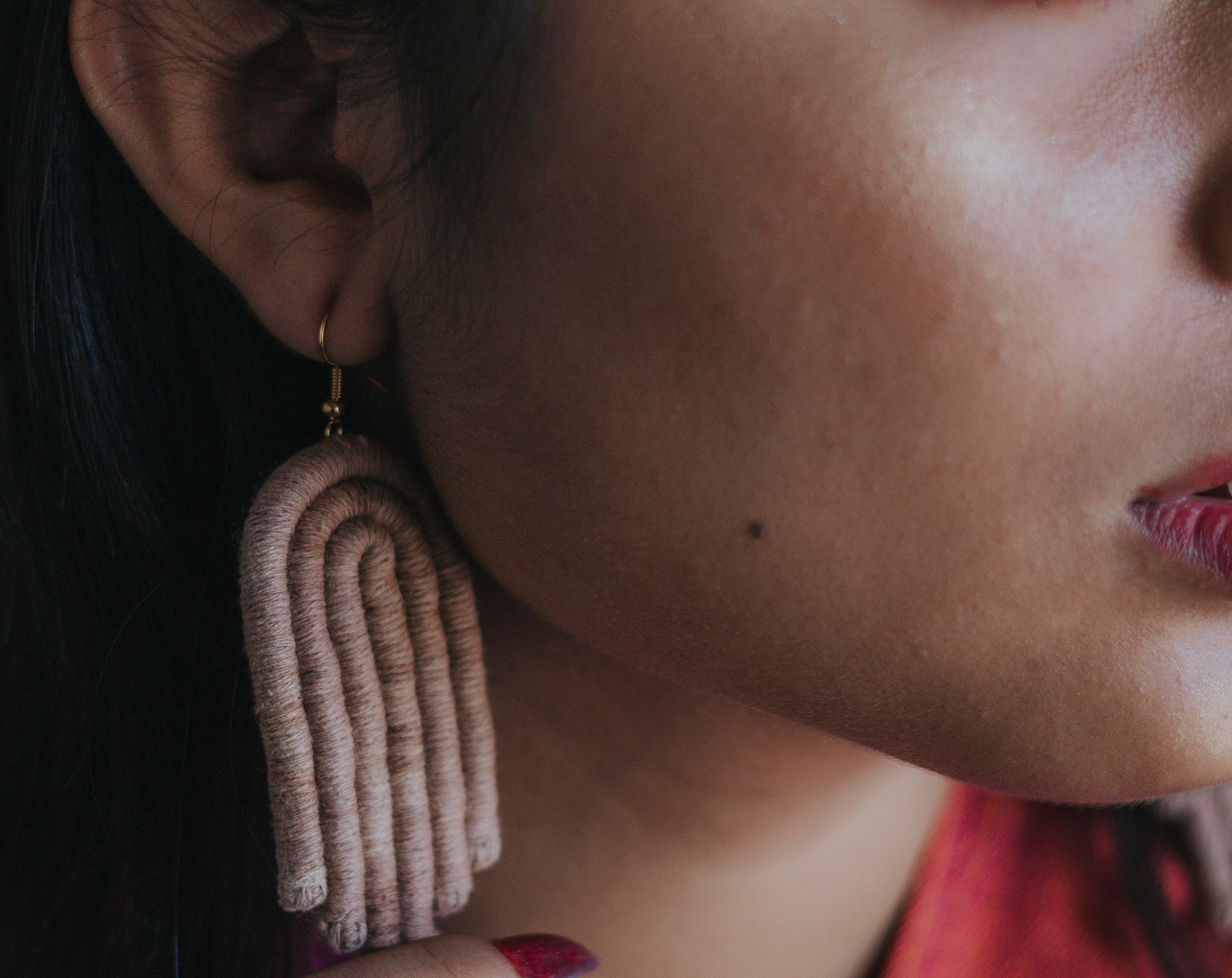 Encanto Earrings, Handmade Cotton Thread Earrings, Boho Earrings, Sustainable Handmade Earrings