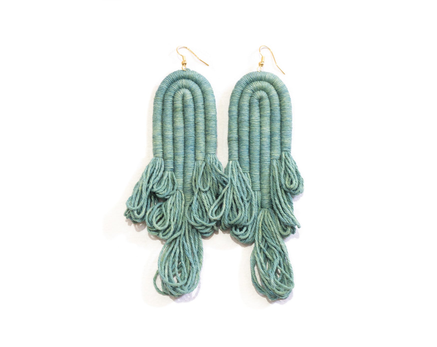 ENCANTO FRINGE Earrings, Handmade Plant-Dyed Cotton Statement Jewelry, Boho Fringe Earrings