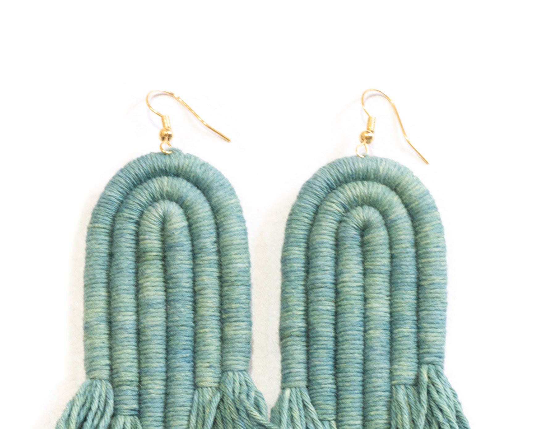 ENCANTO FRINGE Earrings, Handmade Plant-Dyed Cotton Statement Jewelry, Boho Fringe Earrings
