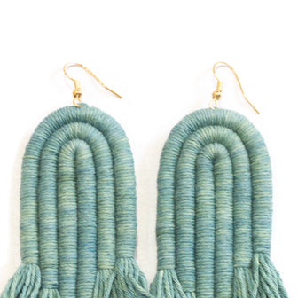 ENCANTO FRINGE Earrings, Handmade Plant-Dyed Cotton Statement Jewelry, Boho Fringe Earrings