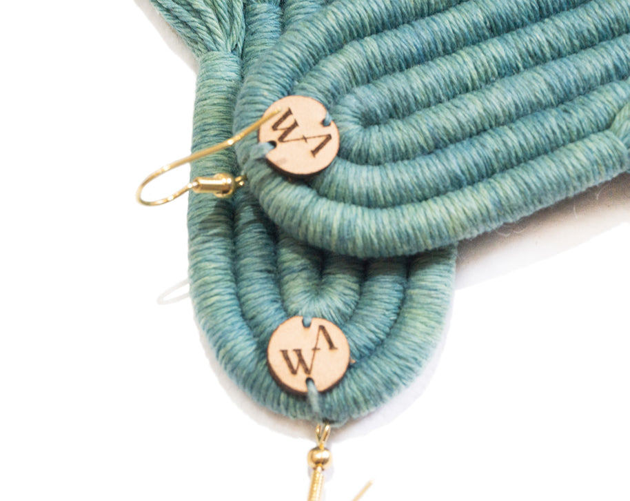 ENCANTO FRINGE Earrings, Handmade Plant-Dyed Cotton Statement Jewelry, Boho Fringe Earrings