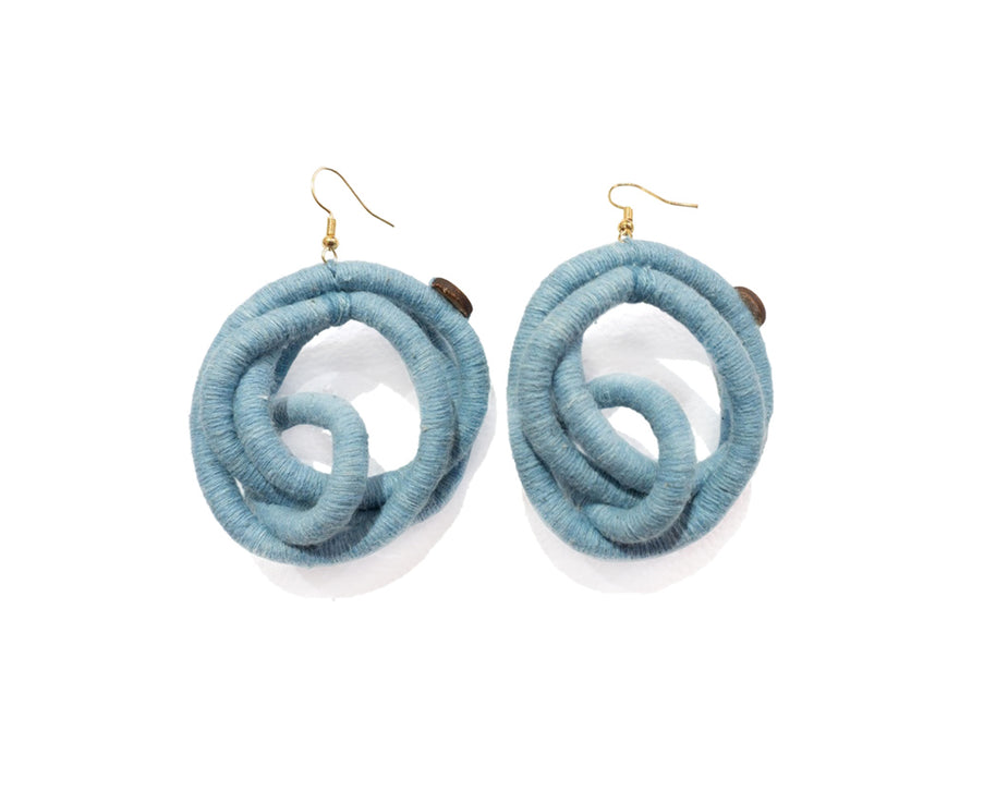 FROM FEAR COMES BEAUTY Earrings, Handmade Cotton Earrings with Natural Dyes – Wrapped Thread Lightweight Artisan Jewelry