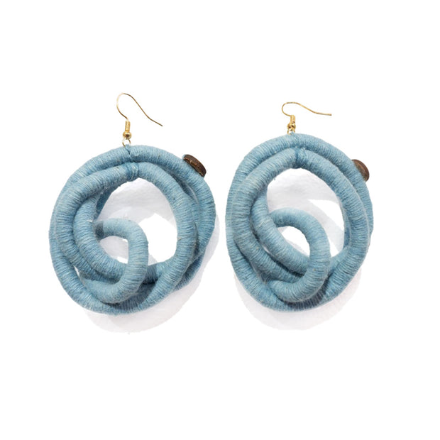 FROM FEAR COMES BEAUTY Earrings, Handmade Cotton Earrings with Natural Dyes – Wrapped Thread Lightweight Artisan Jewelry