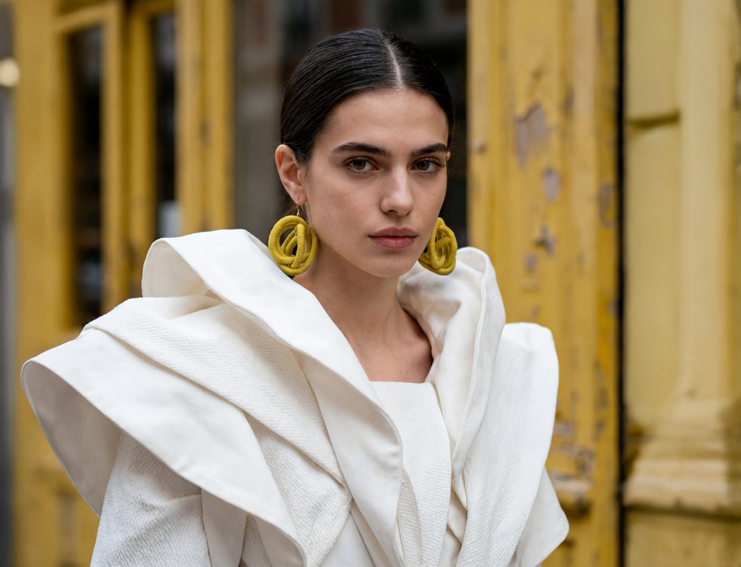 FROM FEAR COMES BEAUTY Earrings, Handmade Cotton Earrings with Natural Dyes – Wrapped Thread Lightweight Artisan Jewelry