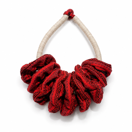 Collar Me Siento Soft, Tela Roja Mitla, Cuello Beige