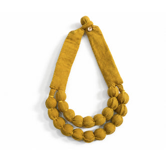 Collar Silvina doble - Color Amarillo - Teñido naturalmente con pericón - Amarillo
