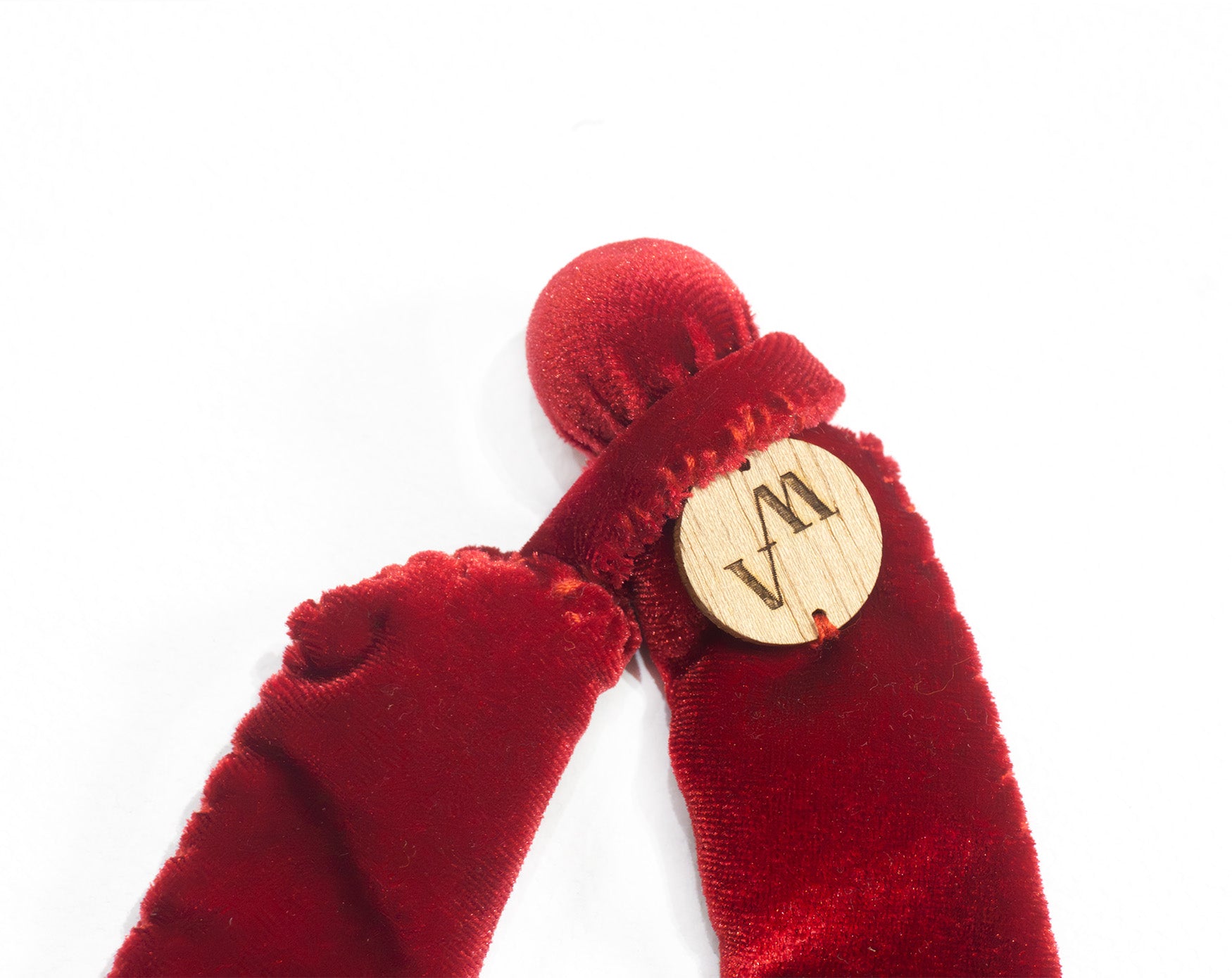 Silvina Necklace - Handmade Velvet Necklace with Wooden balls