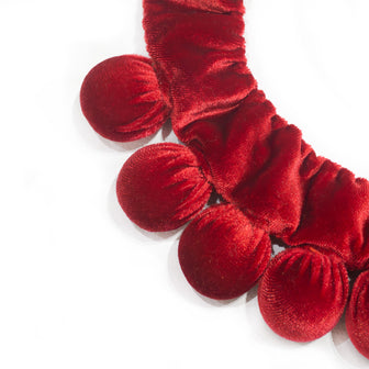 Silvina Necklace - Handmade Velvet Necklace with Wooden balls