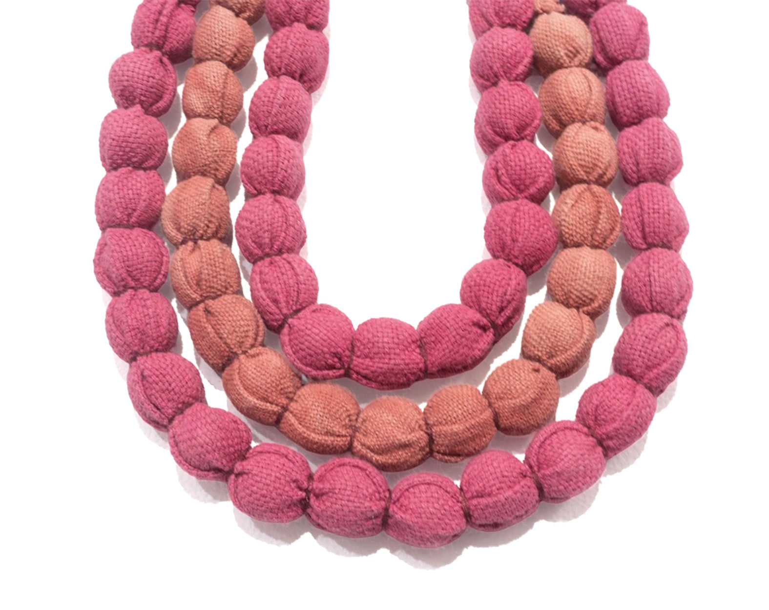 TRIPLE SILVINA Necklace, Handmade Cotton Necklace Naturally Dyed – Wrapped Thread Artisan Jewelry