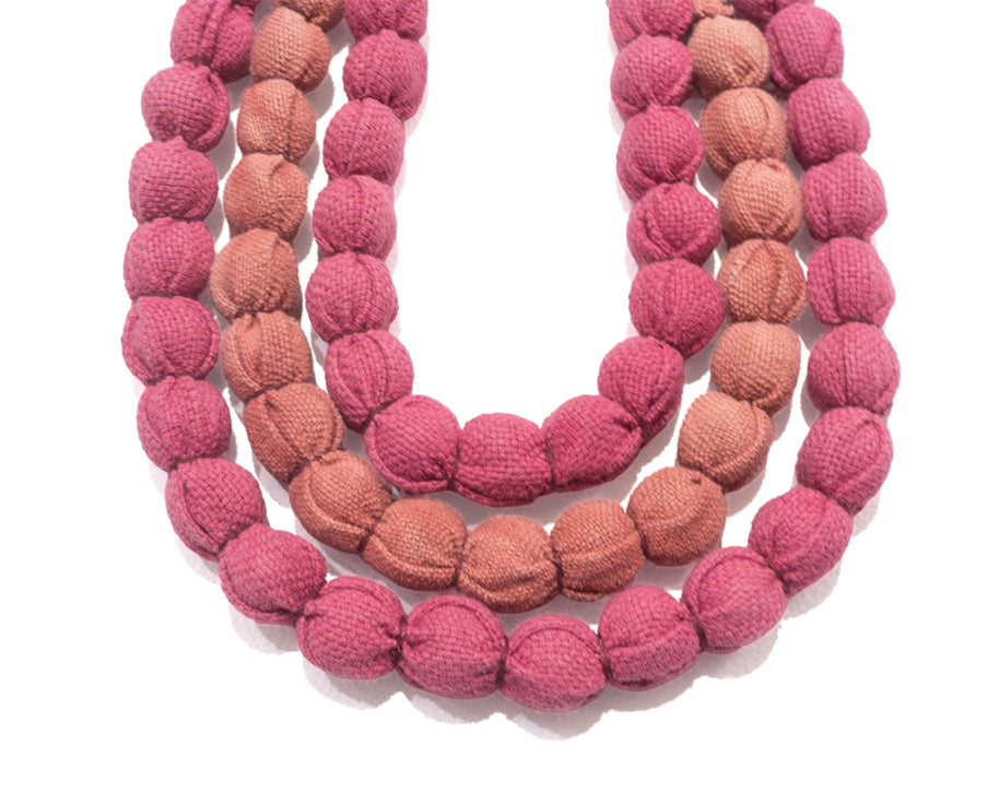 TRIPLE SILVINA Necklace, Handmade Cotton Necklace Naturally Dyed – Wrapped Thread Artisan Jewelry