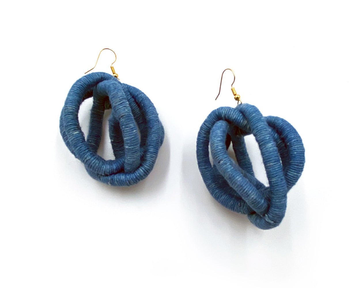 FROM FEAR COMES BEAUTY Earrings, Handmade Cotton Earrings with Natural Dyes – Wrapped Thread Lightweight Artisan Jewelry