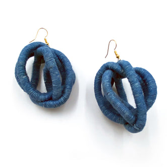FROM FEAR COMES BEAUTY Earrings, Handmade Cotton Earrings with Natural Dyes – Wrapped Thread Lightweight Artisan Jewelry