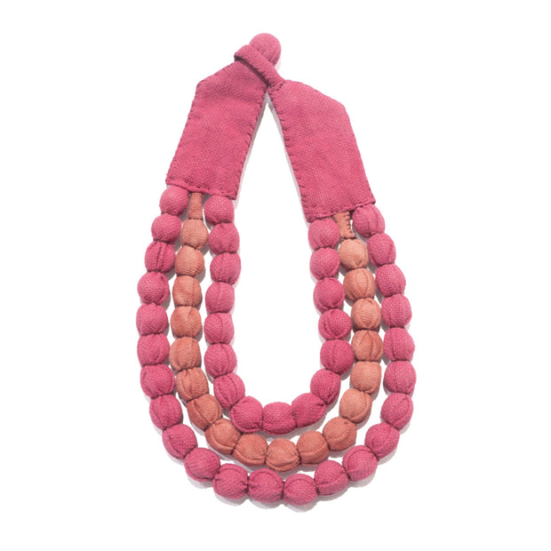 TRIPLE SILVINA Necklace, Handmade Cotton Necklace Naturally Dyed – Wrapped Thread Artisan Jewelry
