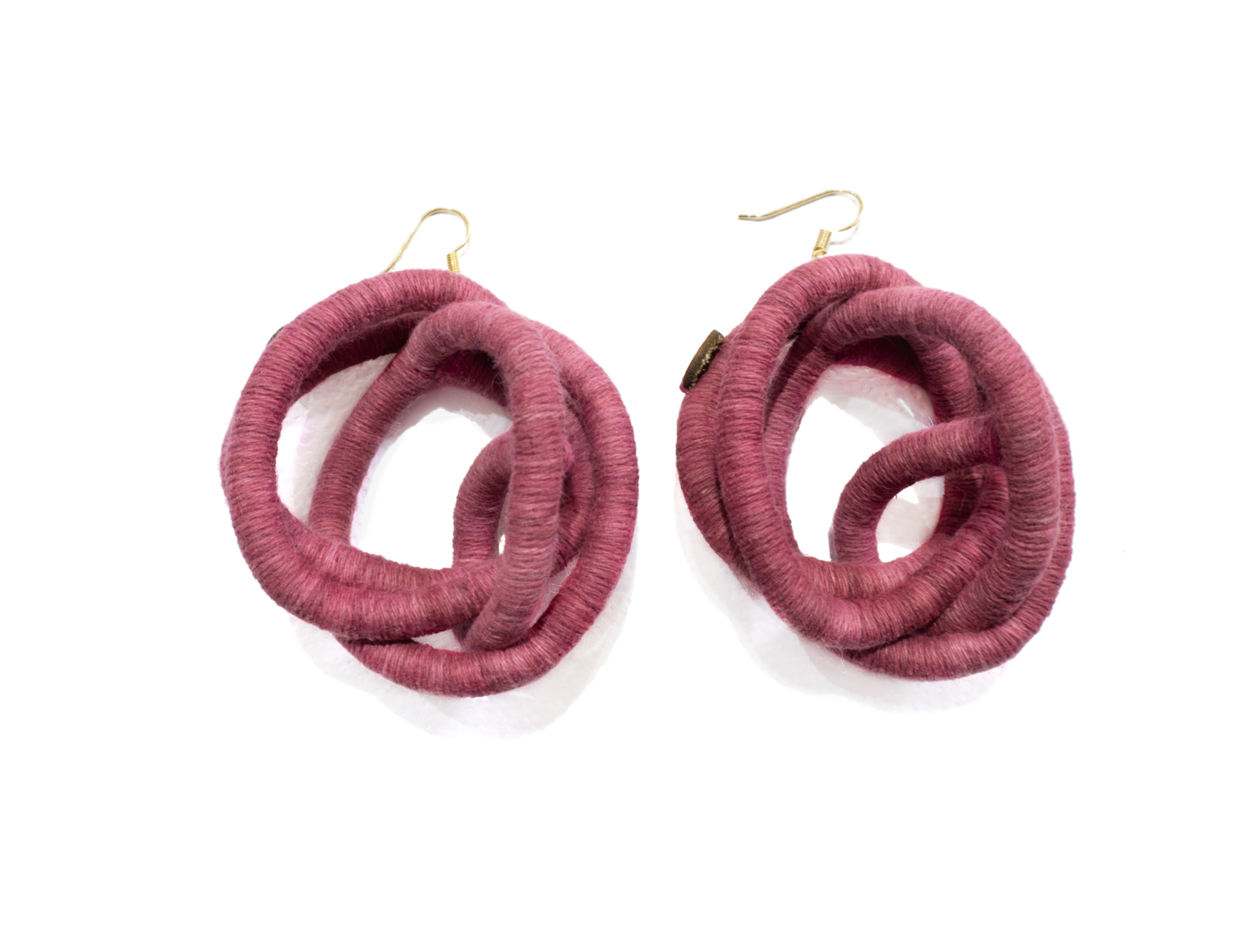FROM FEAR COMES BEAUTY Earrings, Handmade Cotton Earrings with Natural Dyes – Wrapped Thread Lightweight Artisan Jewelry