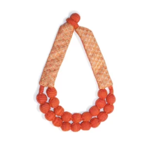 SILVINA orange beaded necklace